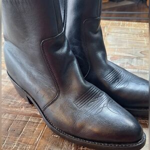 DURANGO TR820 Black Leather Side Zip Boots Men 13D Western Dress Boot Short